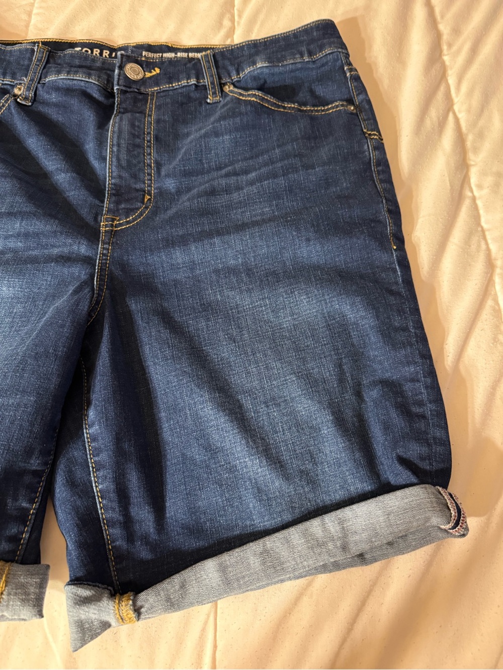 torrid Dark Indigo High-Rise Denim Bermuda Shorts - Picture 10 of 10